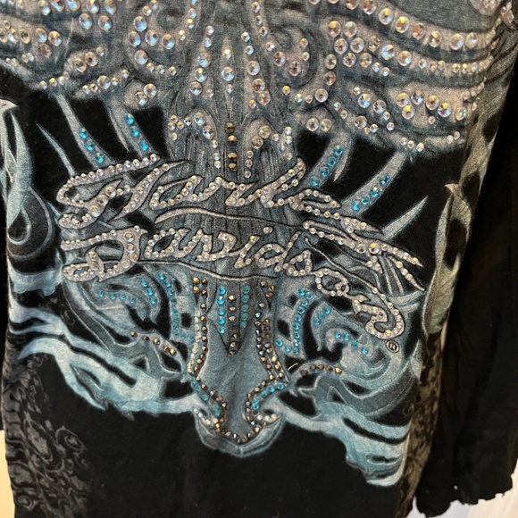 Harley-Davidson Black and Blue Long Sleeve Top - Picture 4 of 13